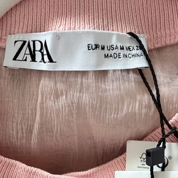 Zara Sheer Organza Knit Jacket / Cardigan with Jeweled Buttons Size Medium NWT - Picture 10 of 10